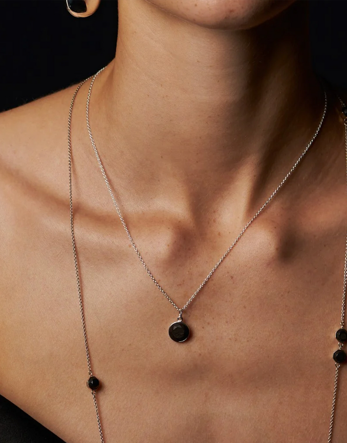 Eternity necklace with mpingo blackwood diamond