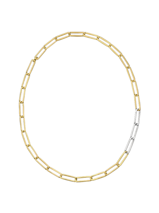 Exhaling her necklace small - gold with silver photo