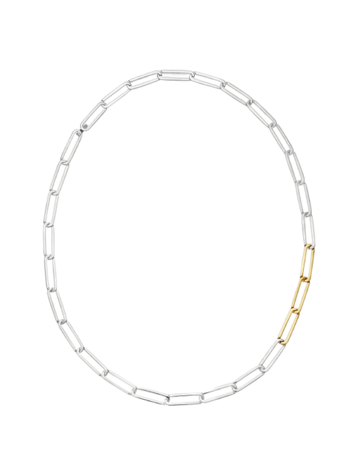 Exhaling her necklace small - silver with gold photo