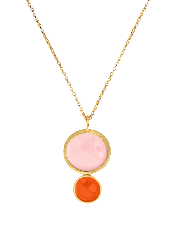 Pale pink & tangerine pendant
