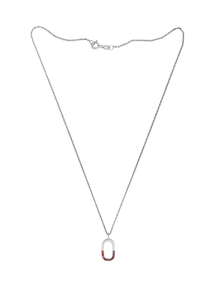 Silver & garnet necklace
