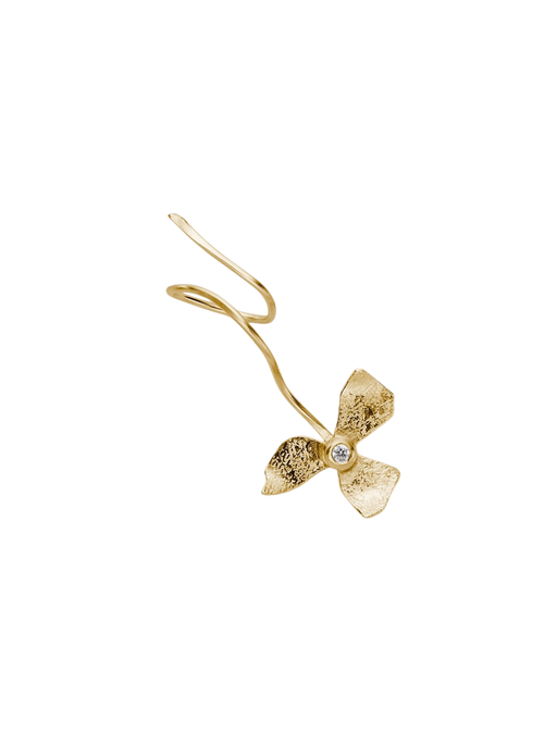 A Bit Brutal single earring flower 18kt gold & diamond photo