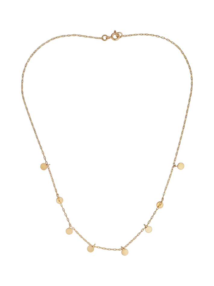 Solid gold coin drop choker necklace by LaveyLondon Finematter