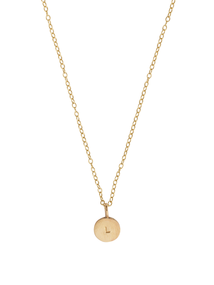 Solid gold personalised initial necklace by LaveyLondon Finematter
