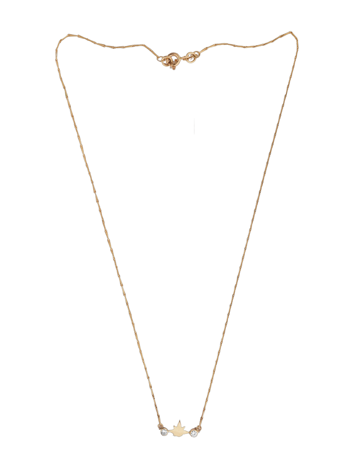 Gold diamond north star station necklace