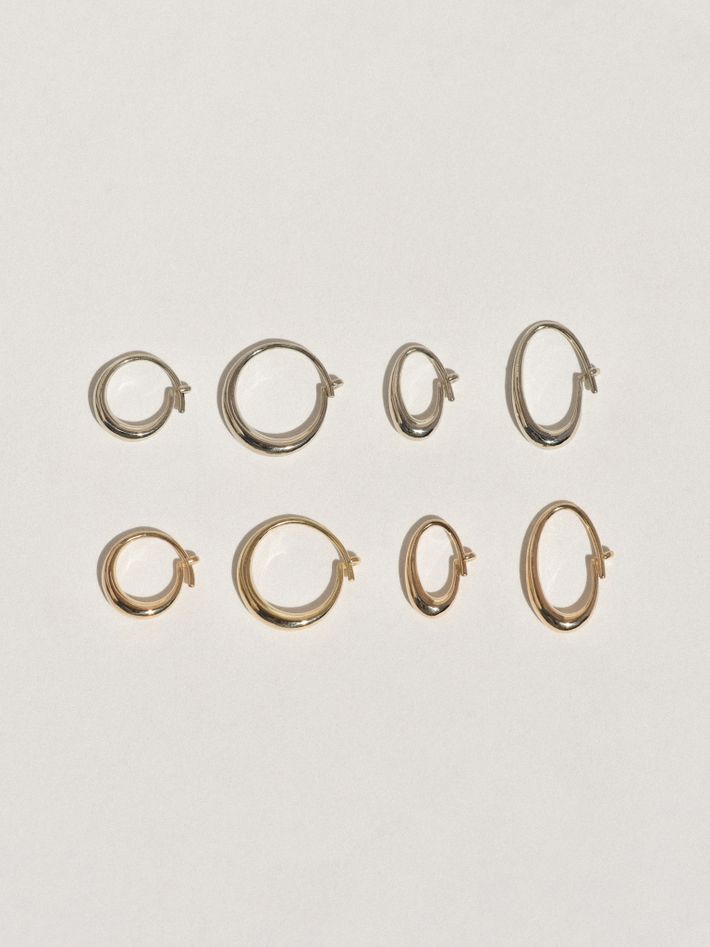 Medium Round Sempre Hoop, 14K Yellow Gold, Hoop Earrings, Designed by Leigh Miller