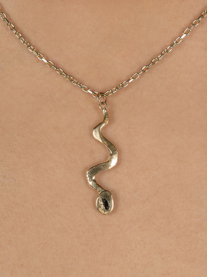 Blake diamond snake necklace