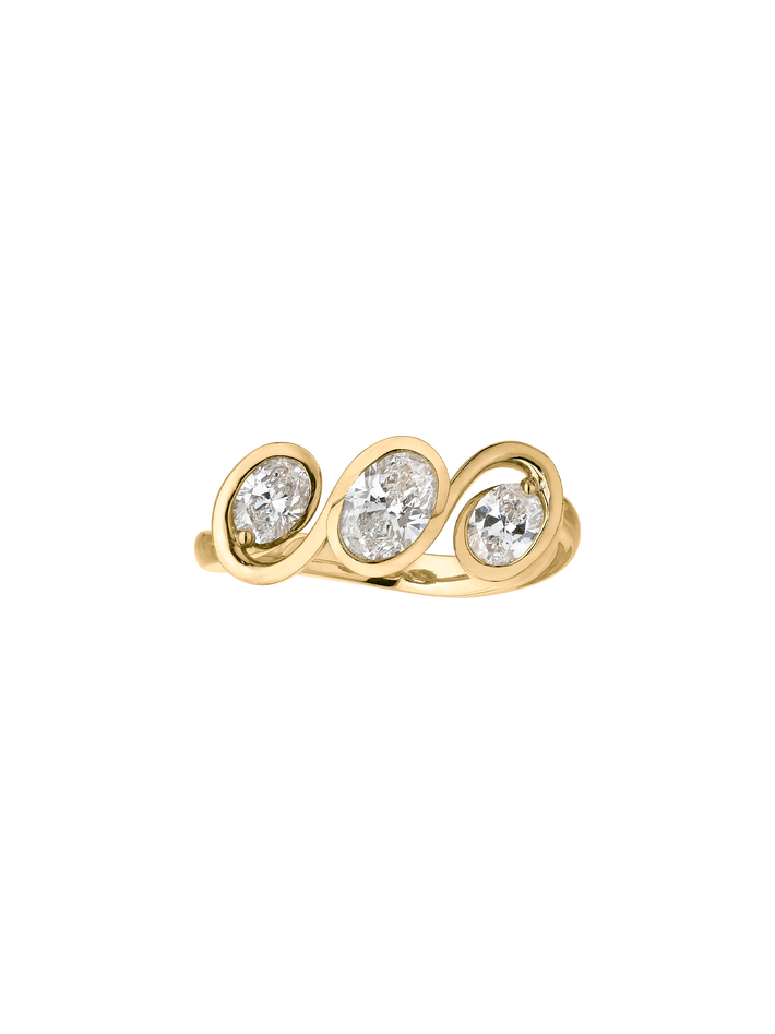 Lulalaba three stone diamond ring