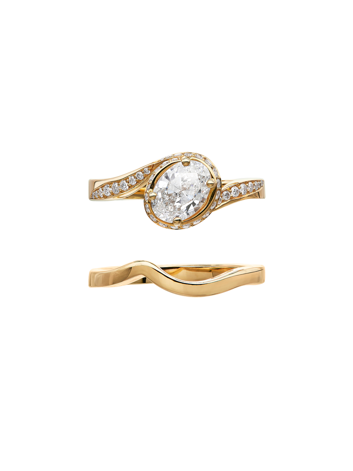 Itasca solitaire engagement ring & band