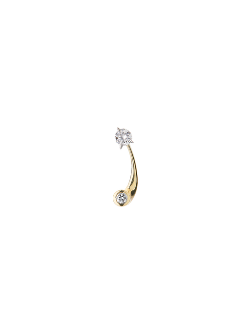 Bombette diamond solitaire stud earrings with earjacket photo