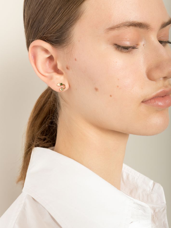 Microdot green diamond earrings