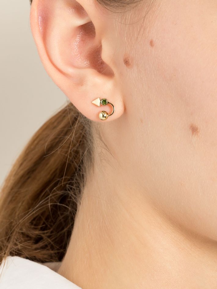 Microdot green diamond earrings