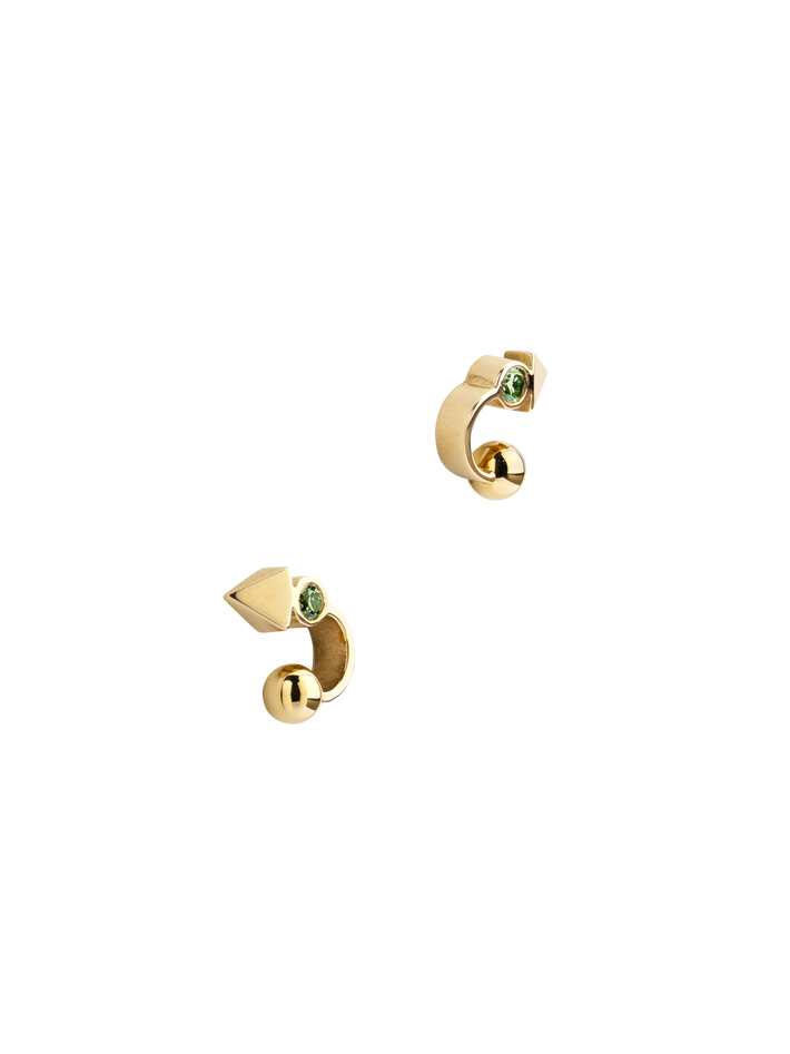 Microdot green diamond earrings