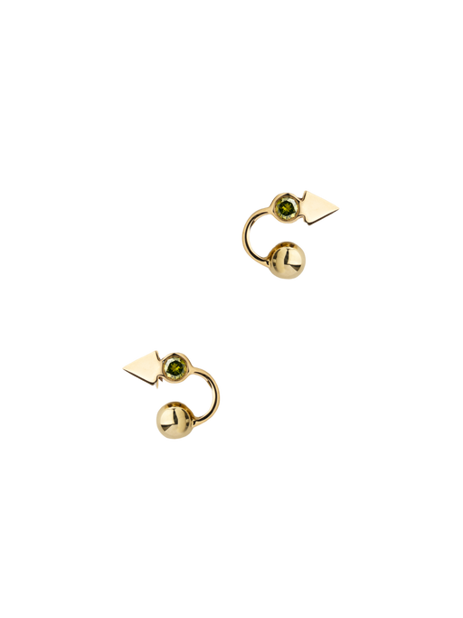 Microdot green diamond earrings photo