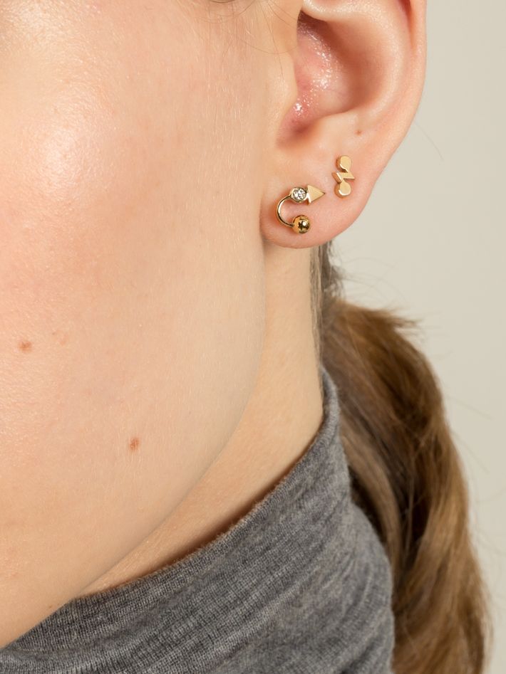 Microdot white diamond earrings