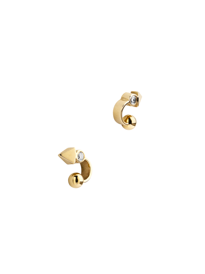 Microdot white diamond earrings