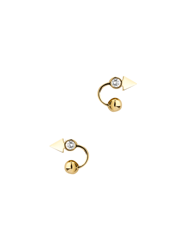 Microdot white diamond earrings