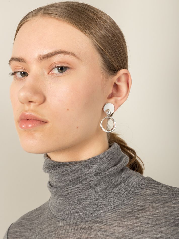 Canopies loop silver earrings