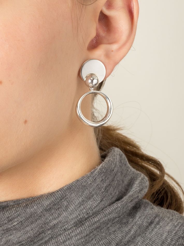 Canopies loop silver earrings