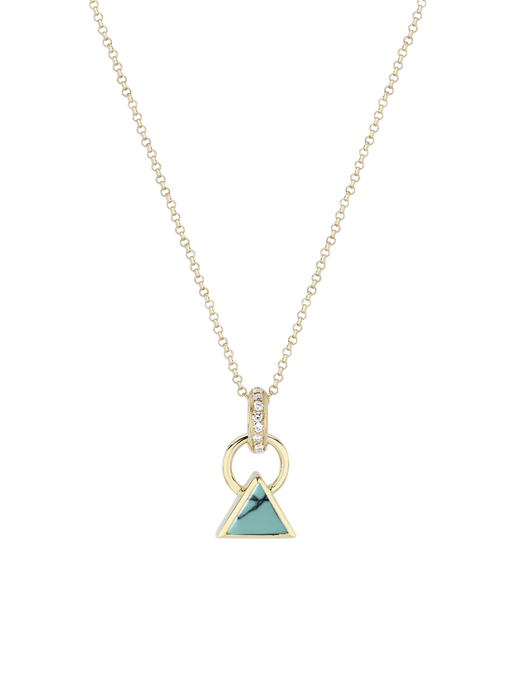 Foundation turquoise & white diamond pendant necklace photo