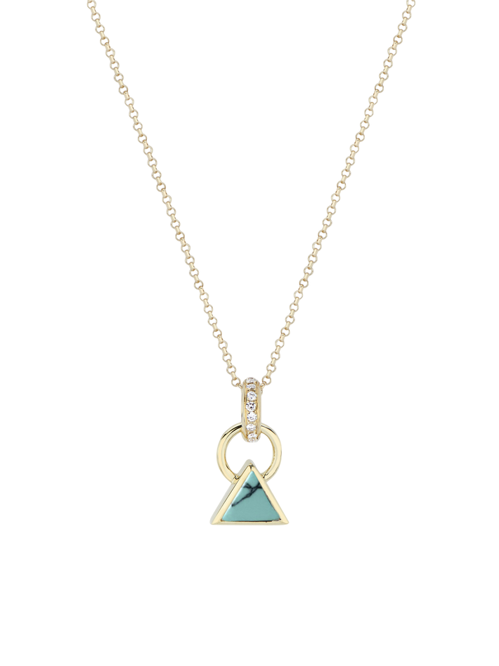 Foundation turquoise & white diamond pendant necklace
