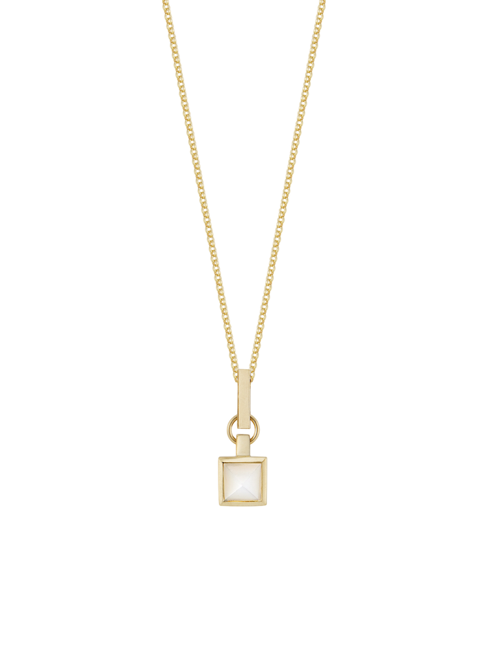 Petite square keep pendant necklace