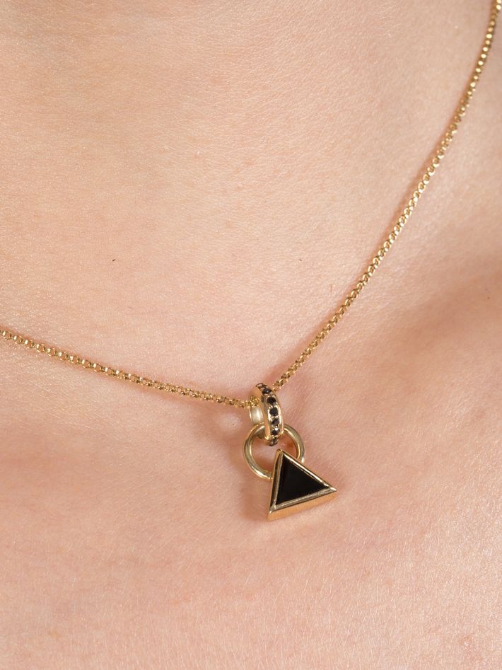 Foundation onyx & black diamond pendant necklace