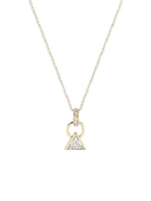 Foundation white sapphire & white diamond pendant necklace photo