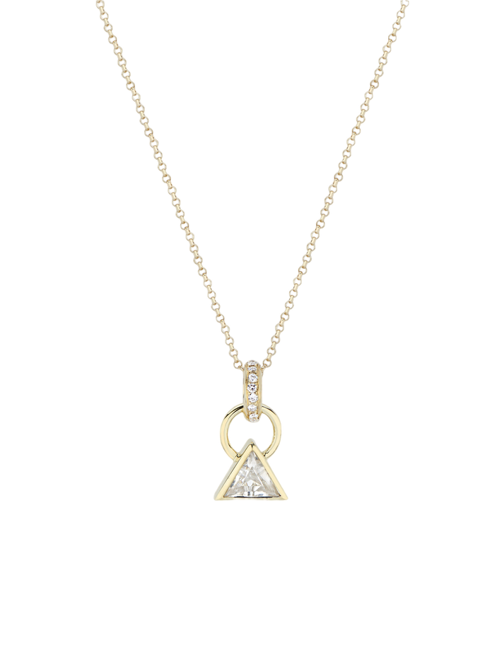 Foundation white sapphire & white diamond pendant necklace