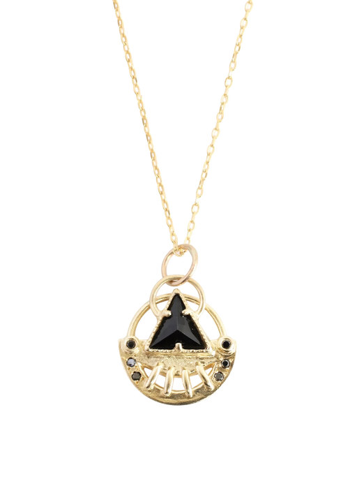 Celestial triangle necklace -noir photo
