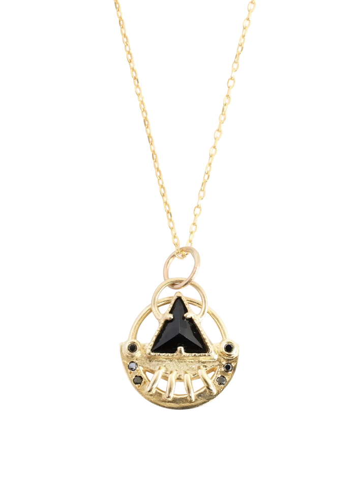 Celestial triangle necklace -noir