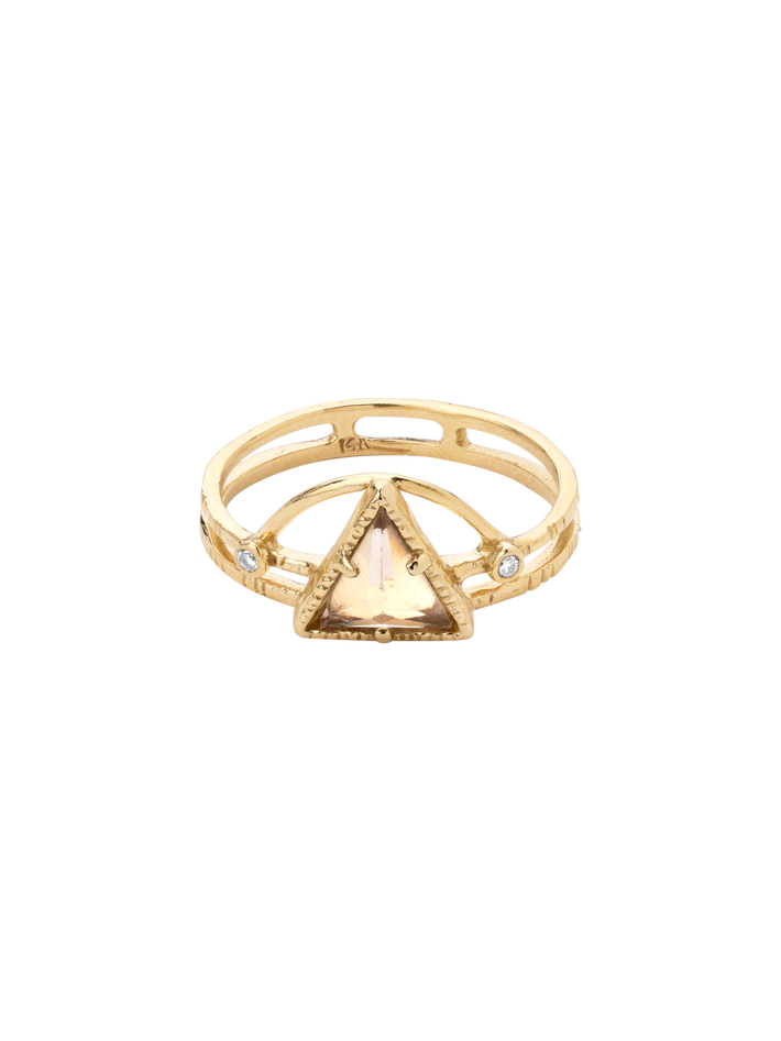 Power triangle ring -champagne