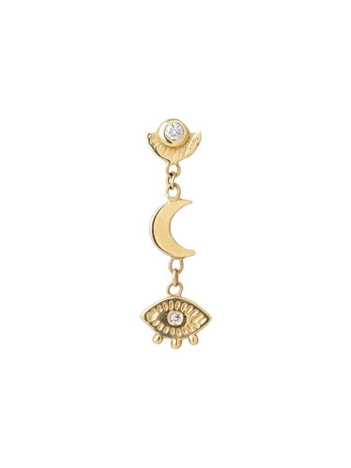 Sunshine moon and eye studs