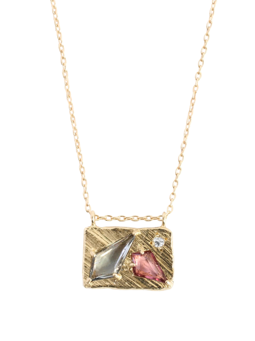 Medium collage necklace -geo photo