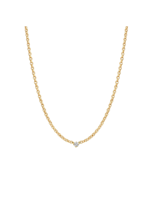 Micro Chain Necklace With Diamond Center photo