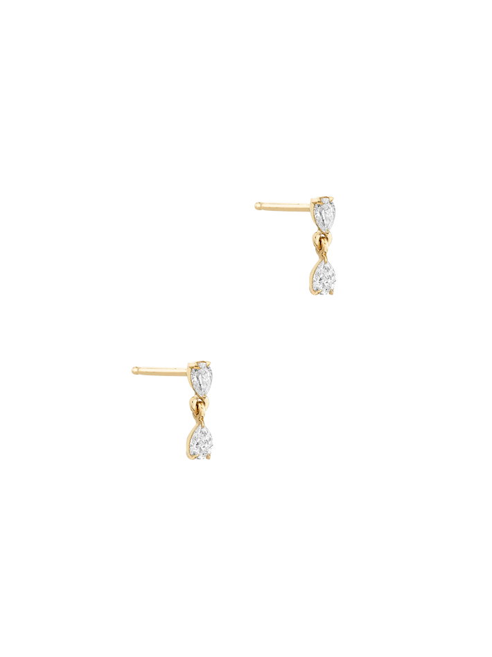 Mini double pear drop stud