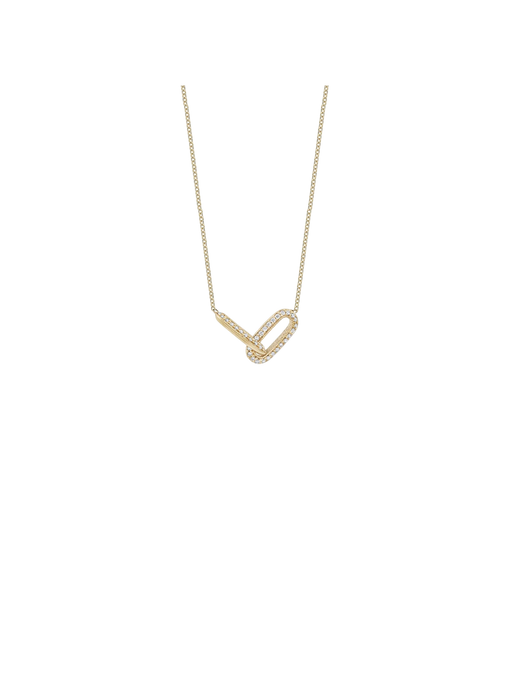 One Sided Pave Linked Necklace photo