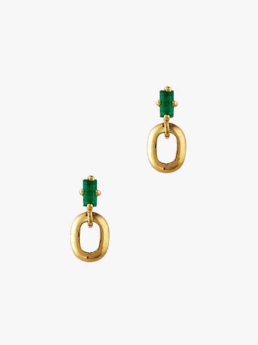 Xs link baguette emerald studs photo