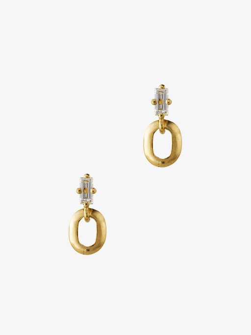 Xs link baguette diamond studs photo