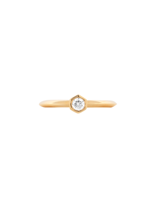 Bezel set round diamond ring photo