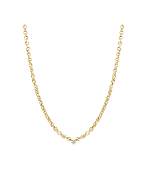 Micro Chain Necklace With Mini Diamond Center photo