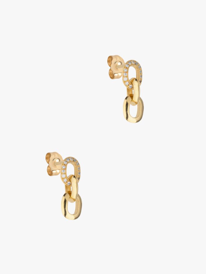 XS pavé diamond link drop earrings