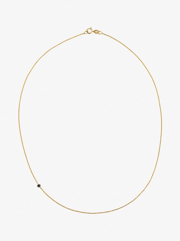 Floating princess cut black diamond necklace