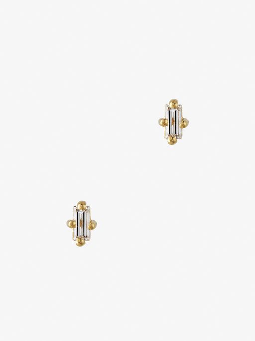 Baguette diamond mini studs photo