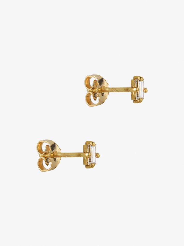 Baguette diamond mini studs