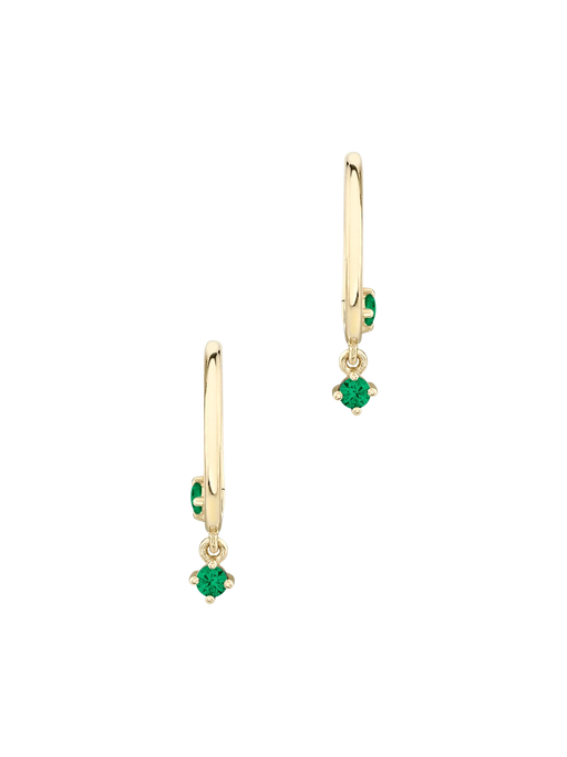 Seamless star huggie with emerald drop  photo