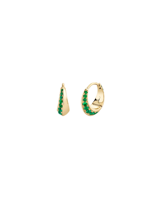 Small Pave Crescent Hoop With Diamonds photo