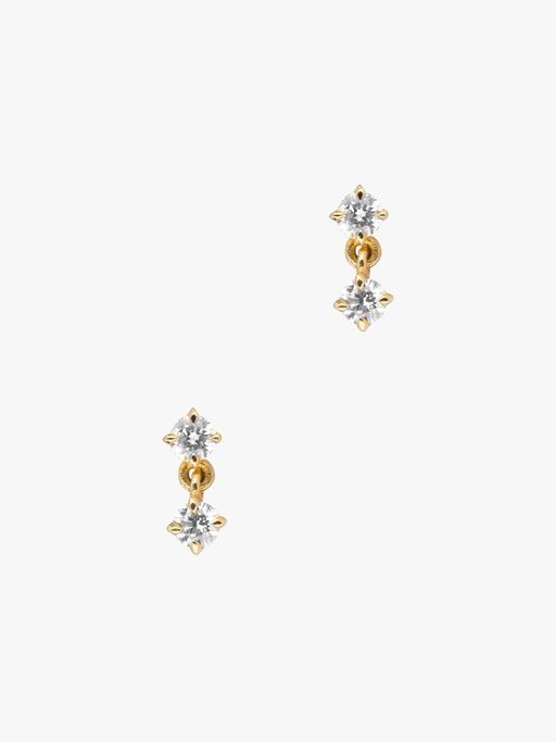 Mini eclat diamond double drop earrings photo