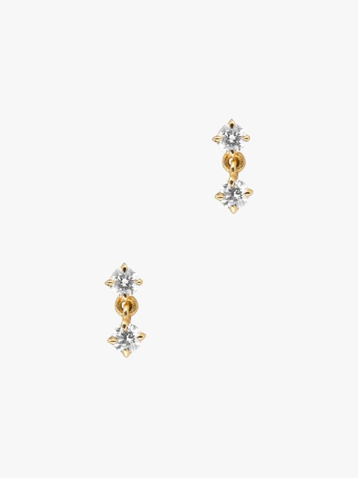 Mini eclat diamond double drop earrings