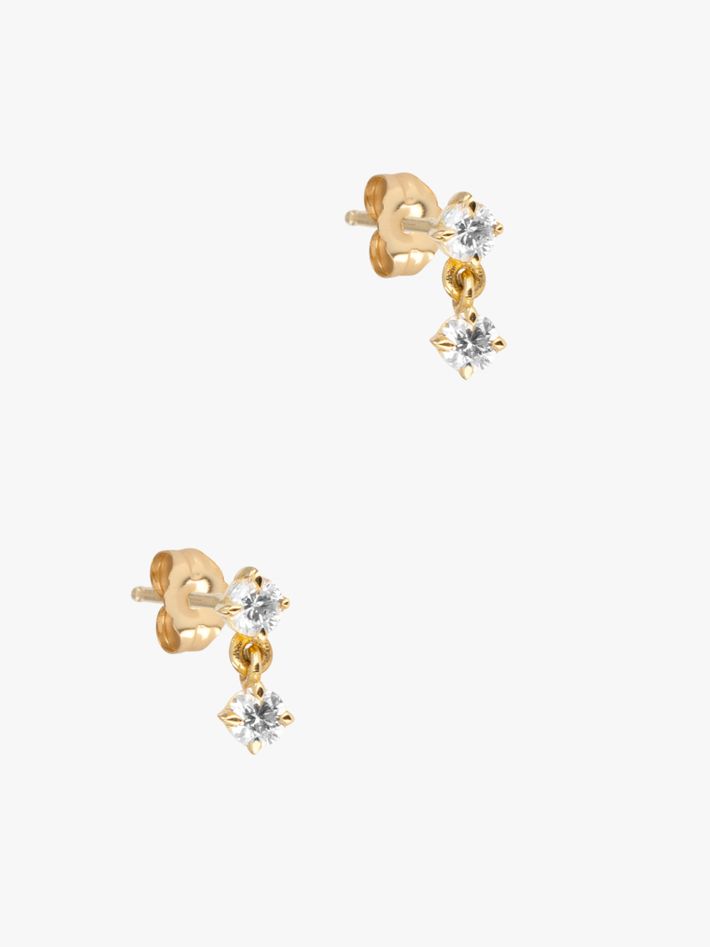 Mini eclat diamond double drop earrings